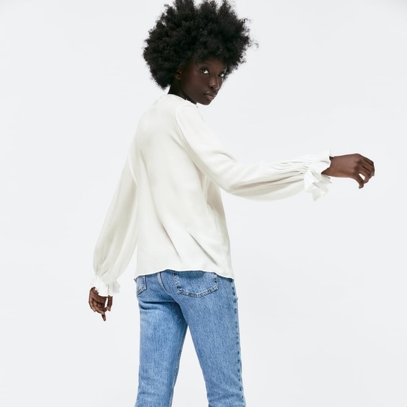 Zara ruffled pintuck shirt - Picture 7 of 9